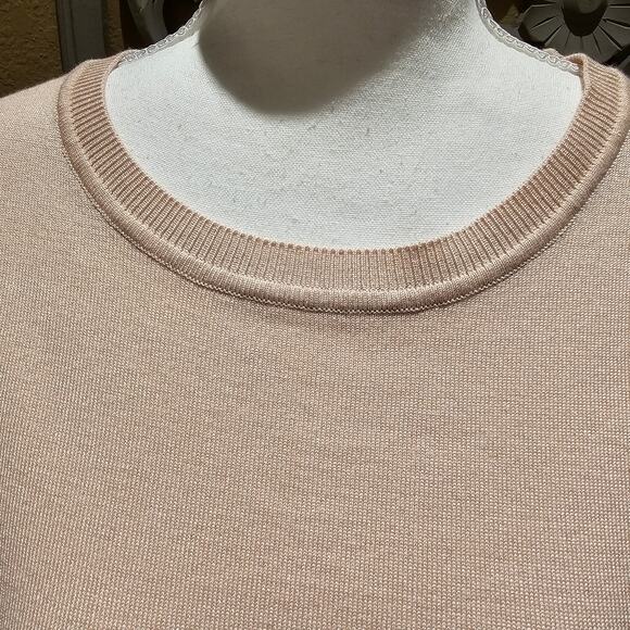 Rio & Rian XL Blush Pink Textured Sleeve Sweater Romantic Feminine Soft Chic - Picture 7 of 11